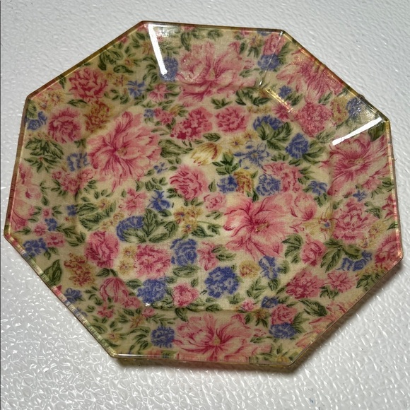Other - Vintage Dish with a Floral Design Octagonal Raised Rim